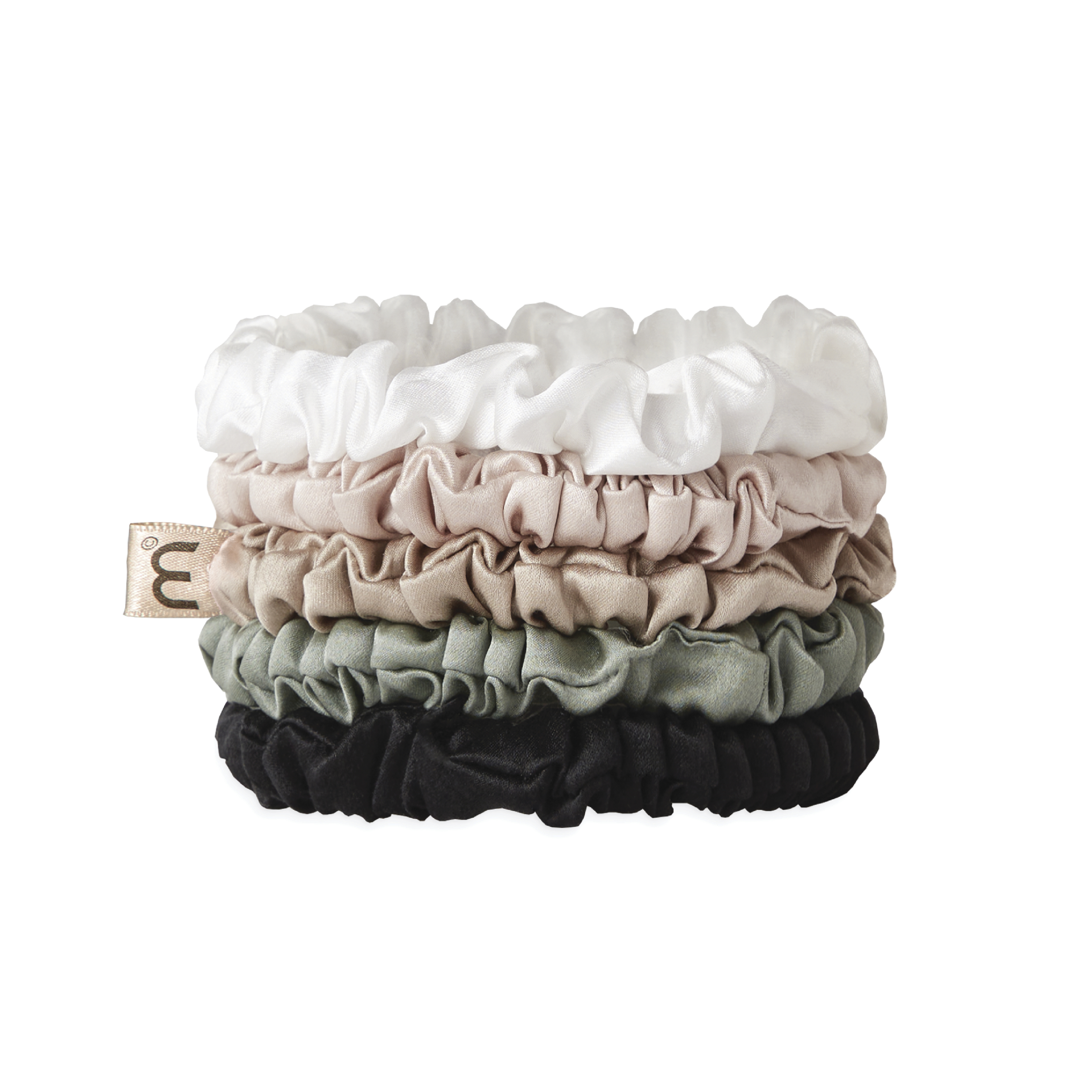 Набір із 5 тонких резинок з натурального шовку Mon Mou Silk Slim Scrunchie Set
