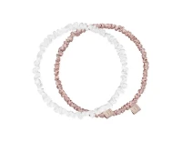 Набір обручів-резинок з натурального шовку Mon Mou Thin Silk Hair Hoop Kit White/Nude