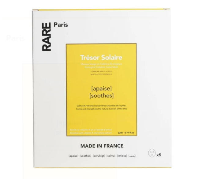 Набір заспокійливих масок з вітаміном Е Rare Paris Trésor Solaire Soothing Face Mask, 5х23 мл
