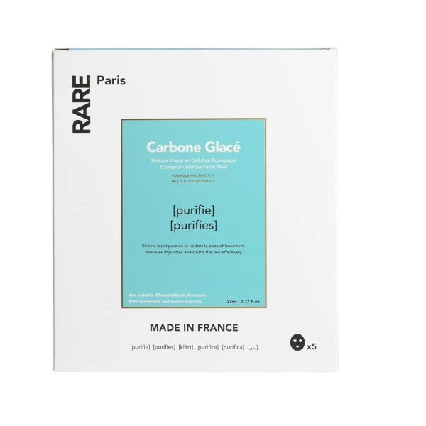 Набір очищувальних масок з гамамелісом Rare Paris Carbone Glacé Purifying Face Mask, 5х23 мл