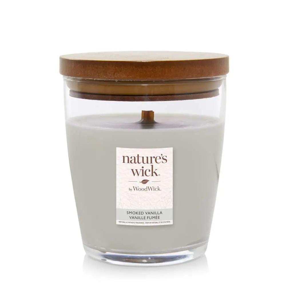 Ароматична свічка з ароматом димної ванілі Woodwick Nature’s Wick Smoked Vanilla, 284 г