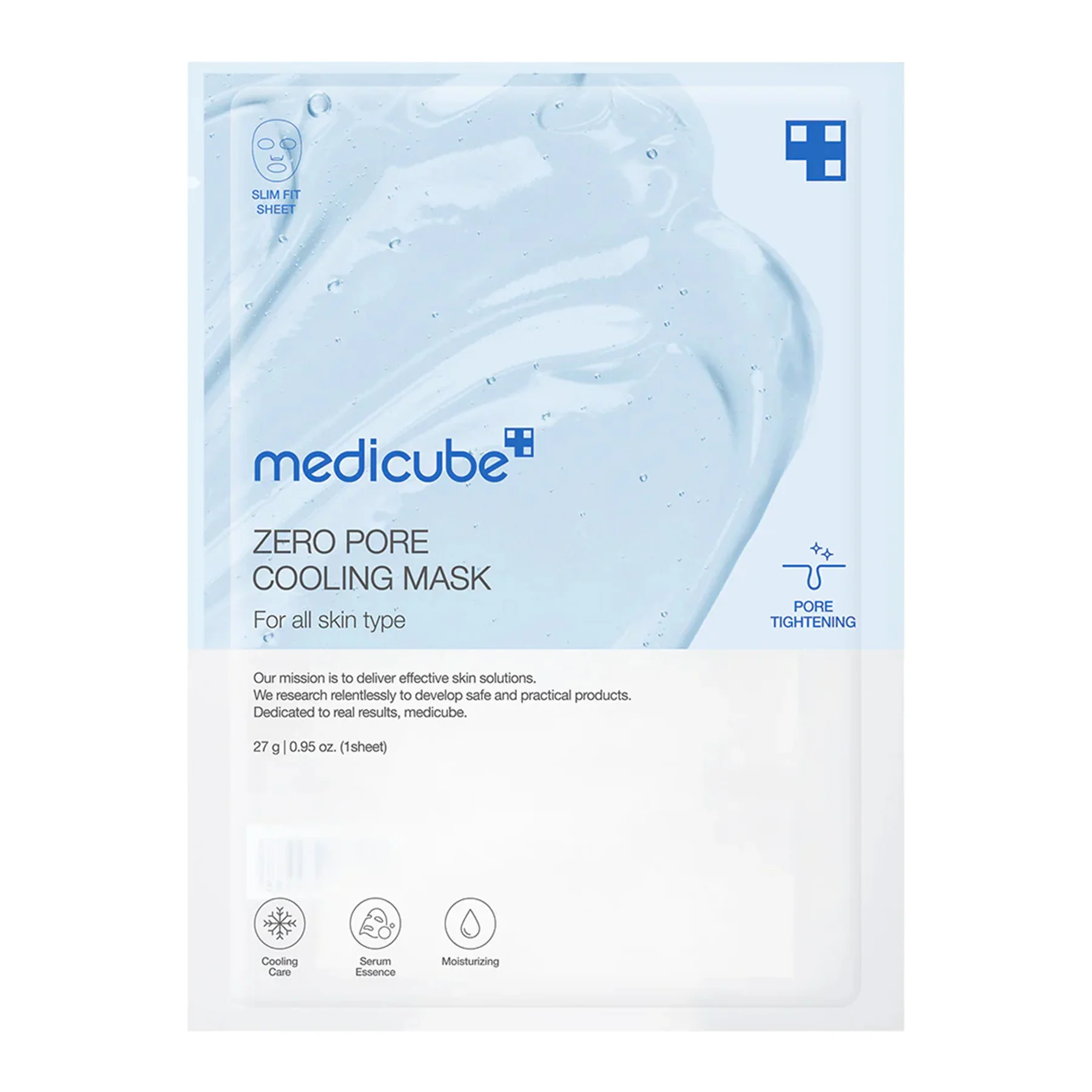 Охолоджувальна маска для звуження пор і контролю жирності Medicube Zero Pore Cooling Mask, 27 мл