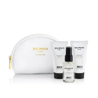 Набір мініатюр у білій косметичці Balmain Cosmetic Care Bag