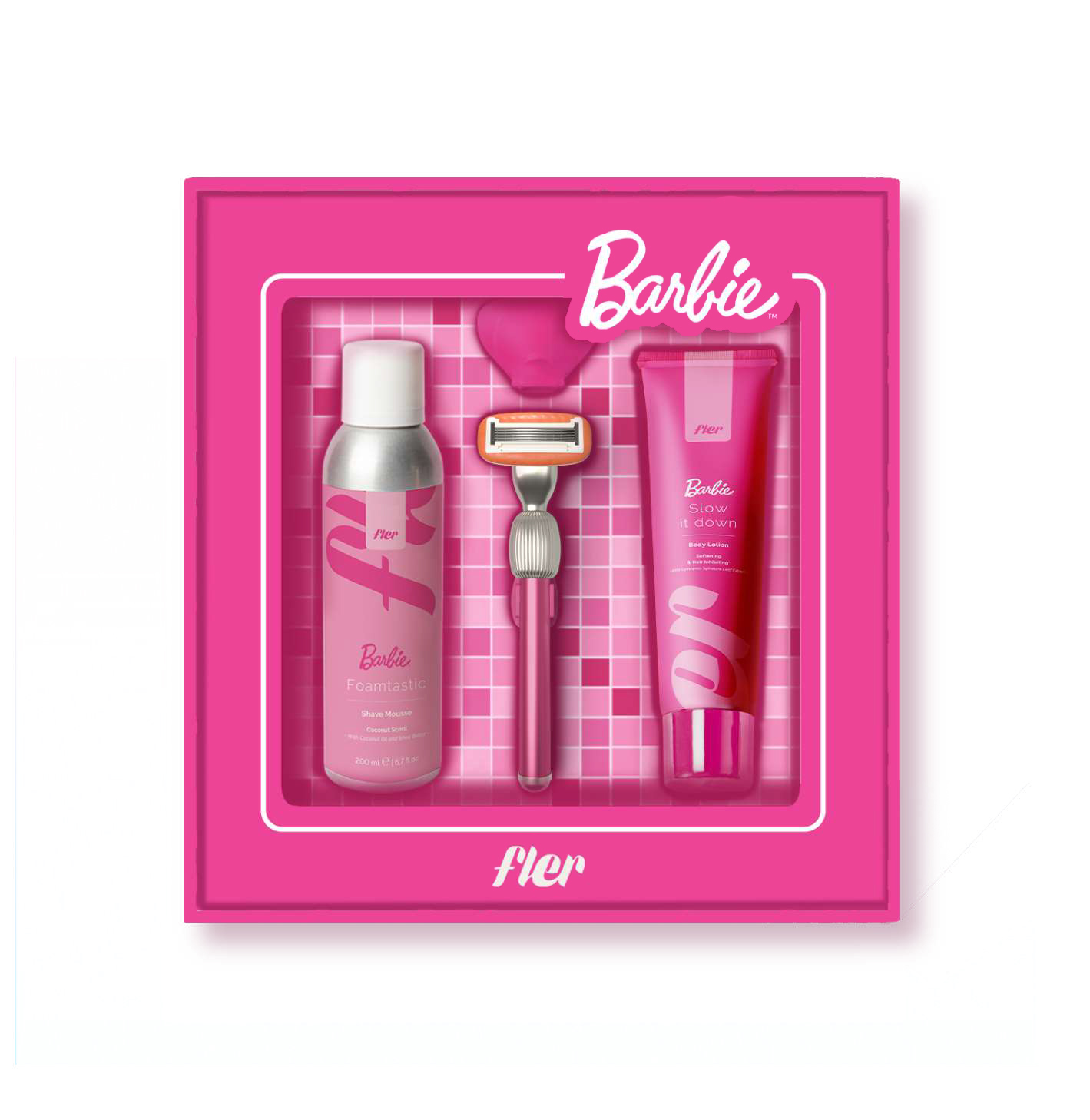 Лімітований набір засобів для догляду за тілом Barbie x Fler That Pink Set