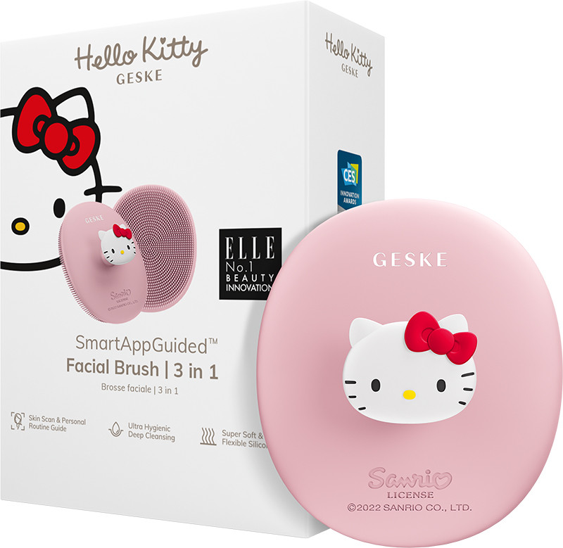 Щітка для обличчя Рожева з тримачем Geske Facial Brush 3 in 1 by Hello Kitty Pink